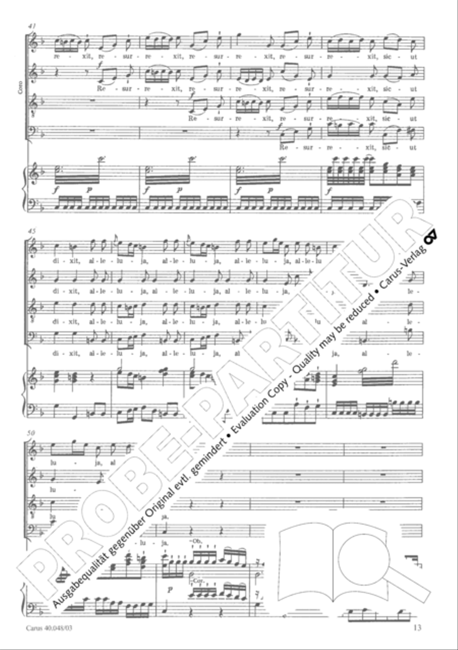 Regina coeli in B-Flat Major, K. 127 4-Part scores gallery preview page 18