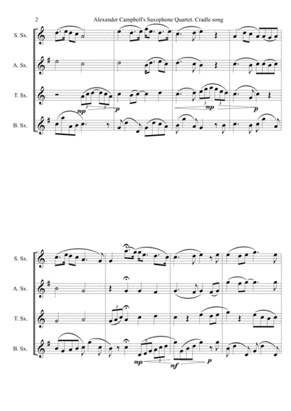 Alexander Campbell's Saxophone Quartet. 2nd Movement, Cradle Song image number null