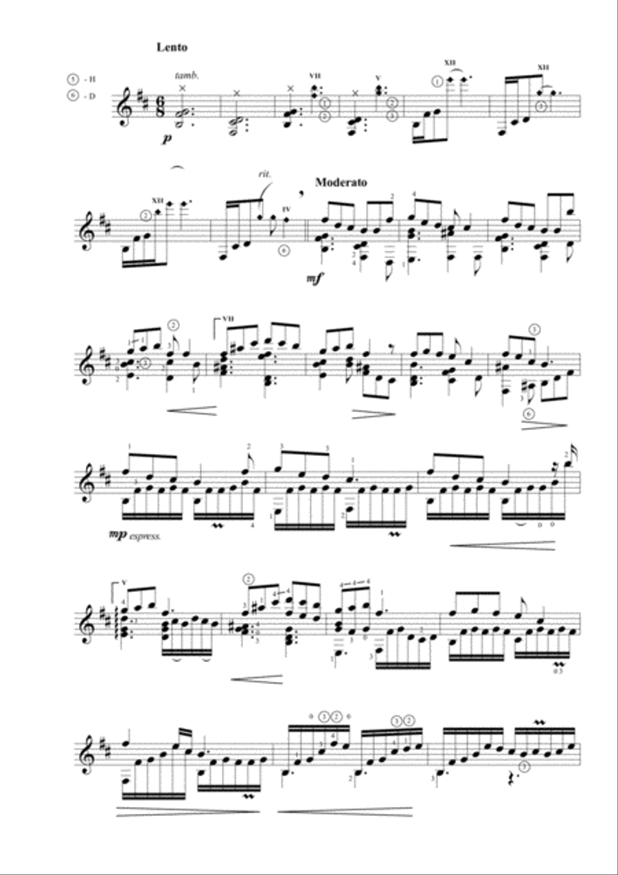 Transcription for guitar of Norvegian song "Danse mi vise, grite min sang" (melody by Torild Goksoyr image number null