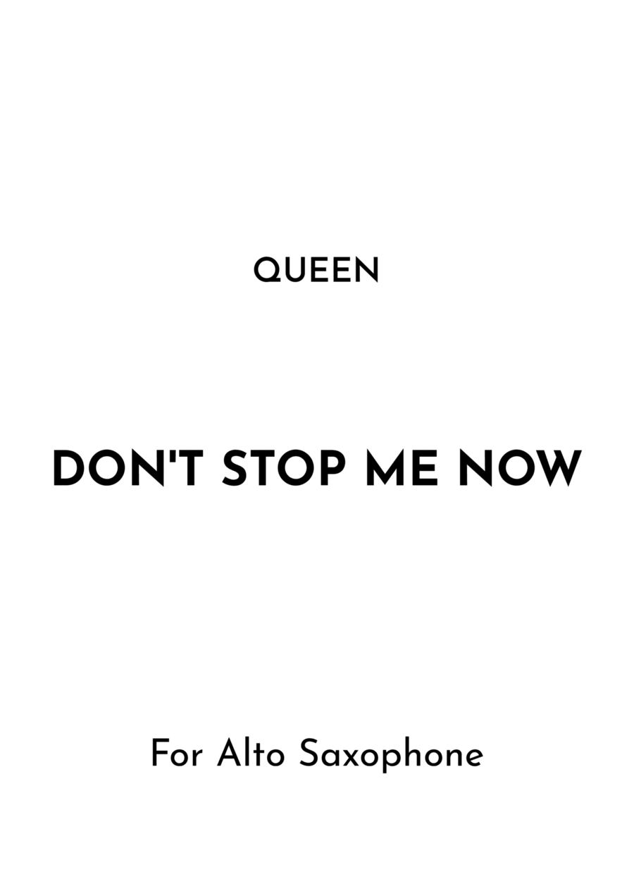 Don't Stop Me Now Alto Saxophone scores gallery preview page 1