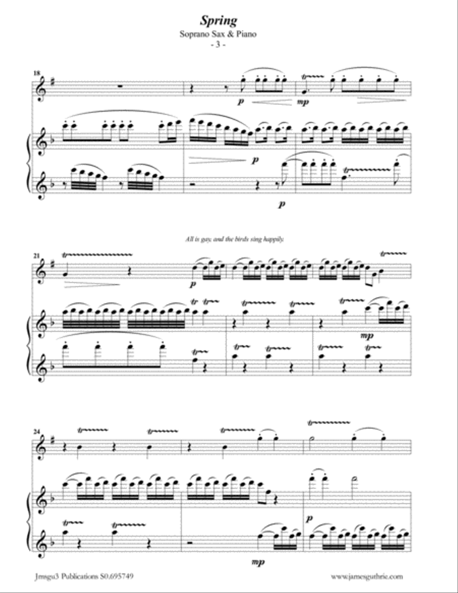Vivaldi: The Four Seasons Complete for Soprano Sax & Piano Soprano Saxophone scores gallery preview page 3