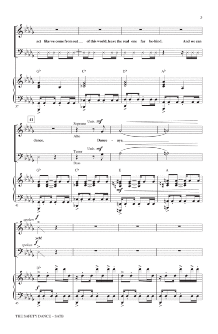 The Safety Dance 4-Part scores gallery preview page 4