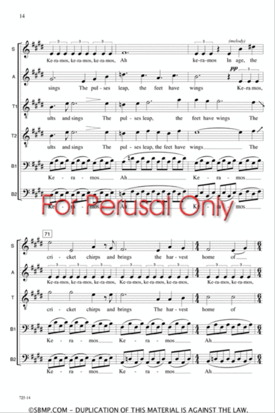 Keramos - SATB divisi Octavo Divisi scores gallery preview page 13