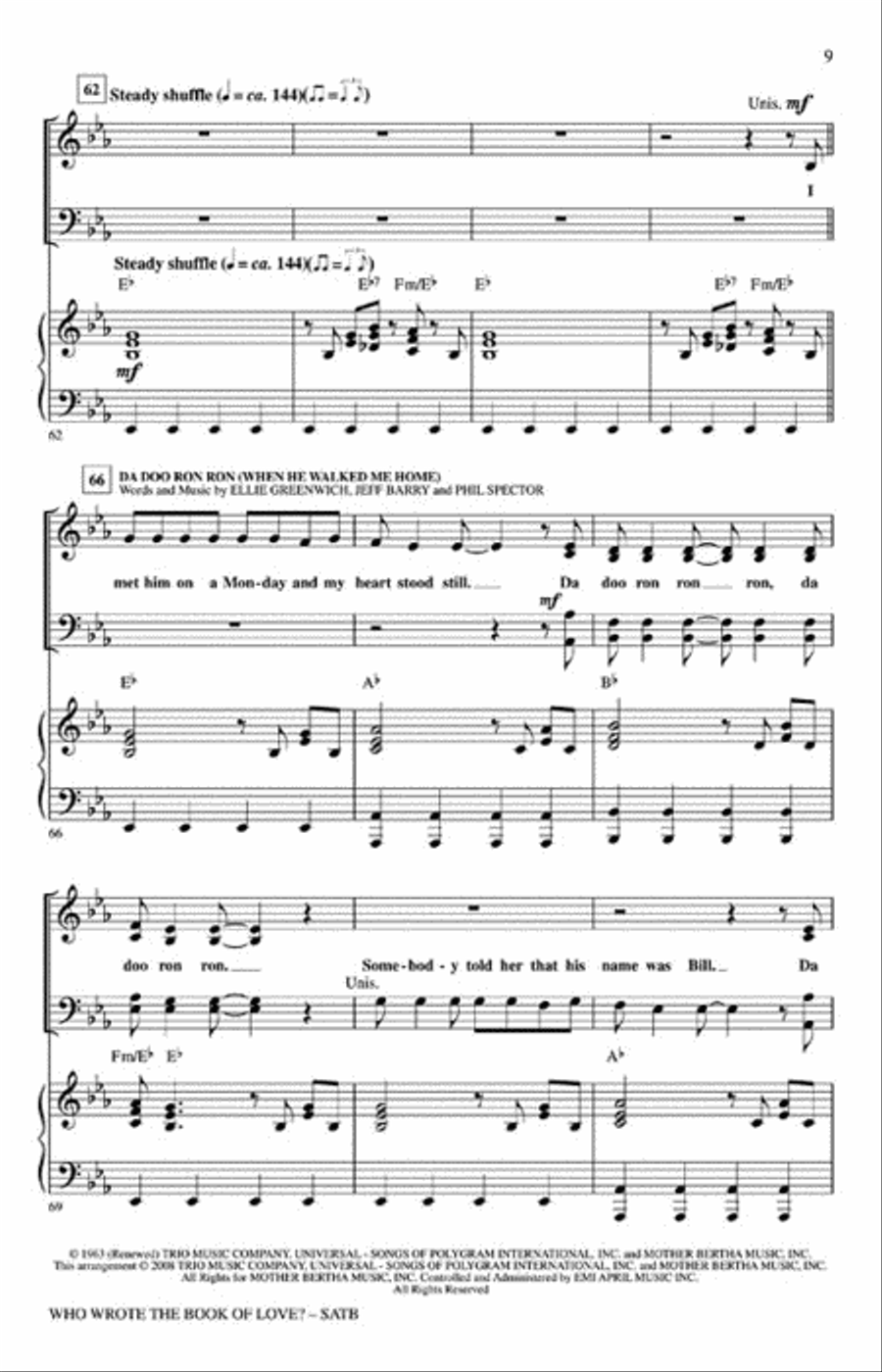 Who Wrote the Book of Love? Show Choir scores gallery preview page 3