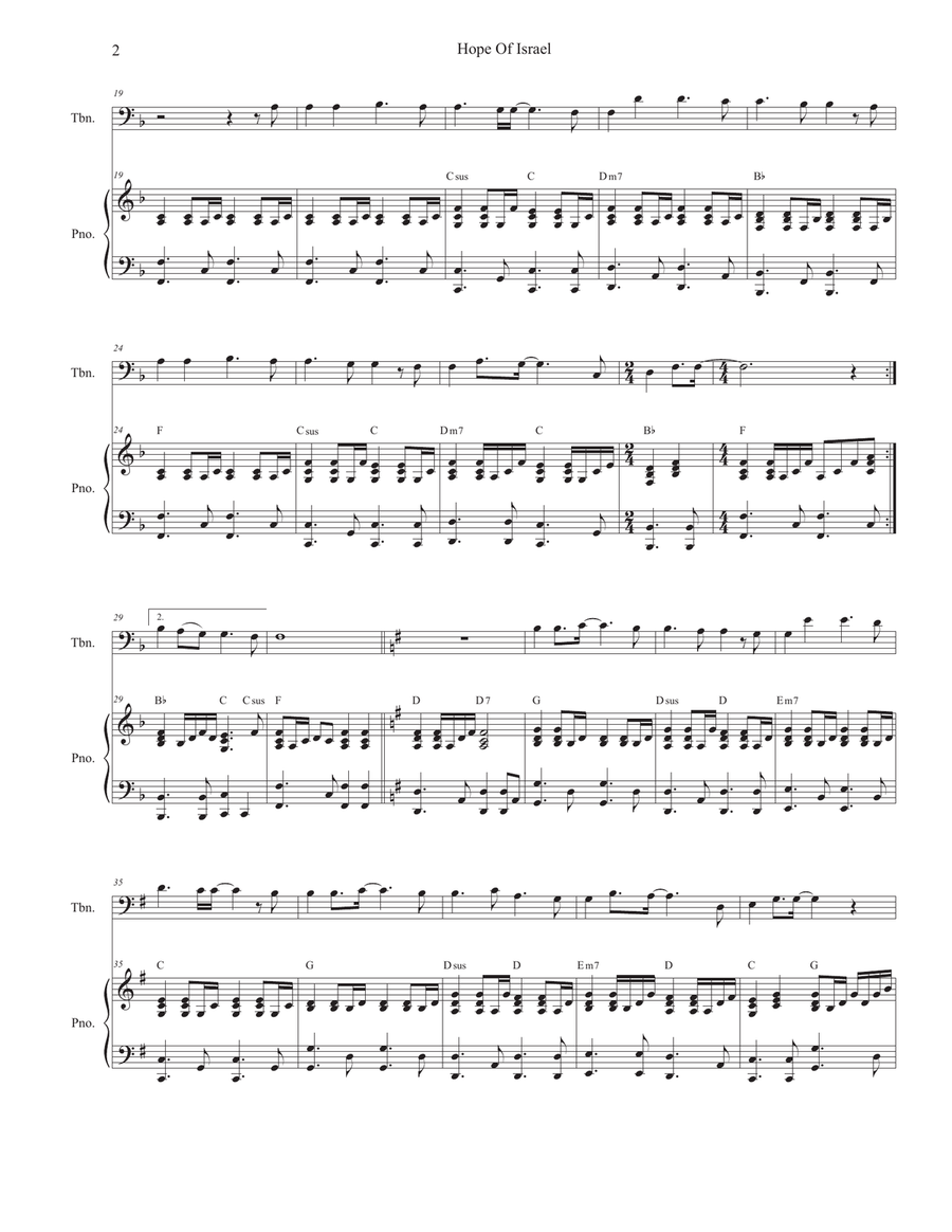 Hope Of Israel Piano scores gallery preview page 2