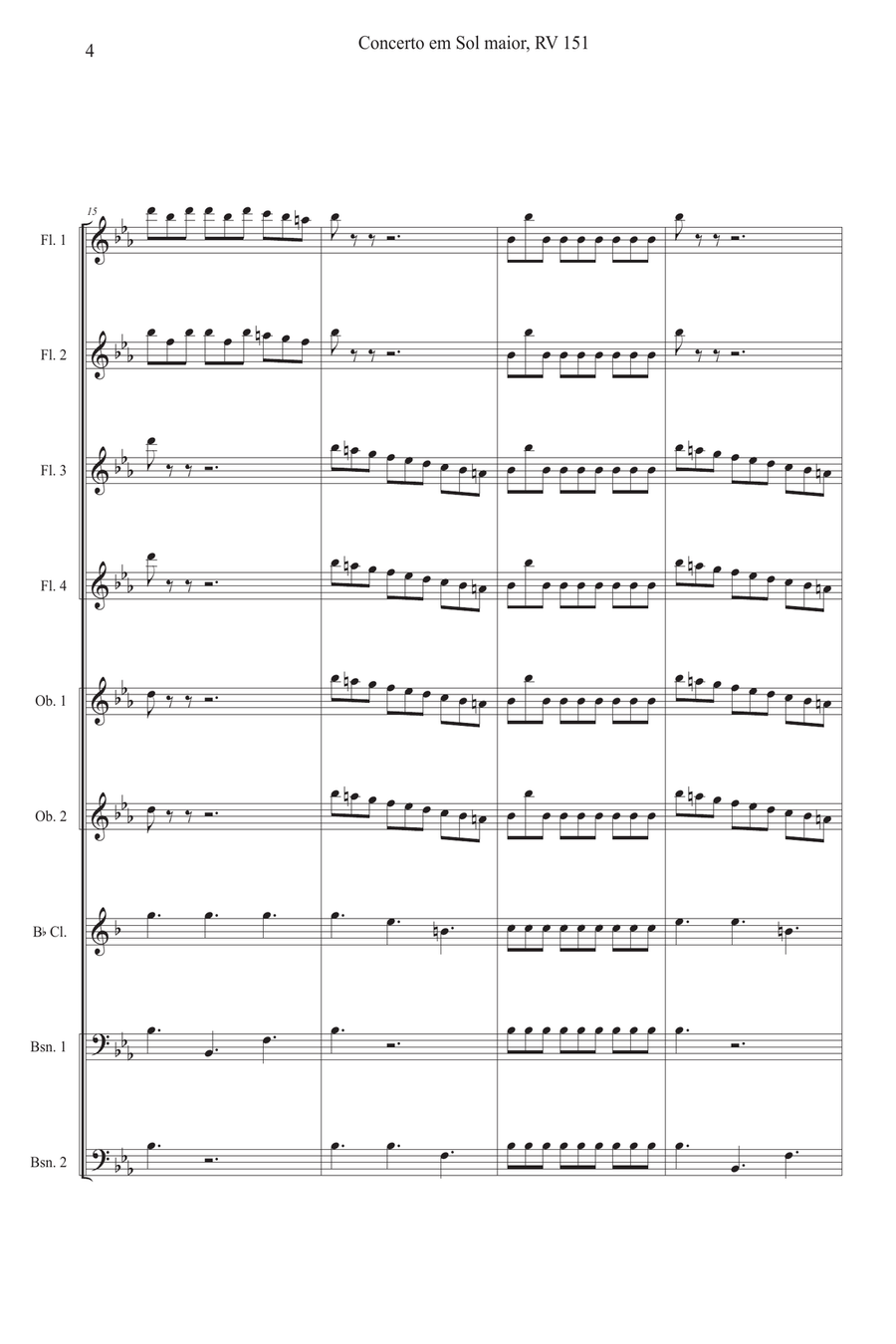 Concerto in G Alla Rustica Woodwind Ensemble scores gallery preview page 4