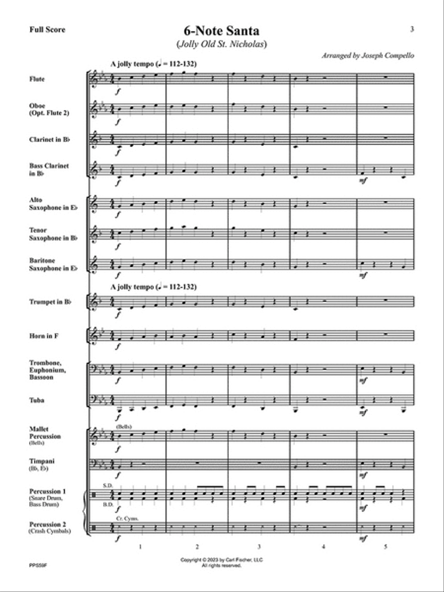 6-Note Santa 6-Note Santa Concert Band scores gallery preview page 2
