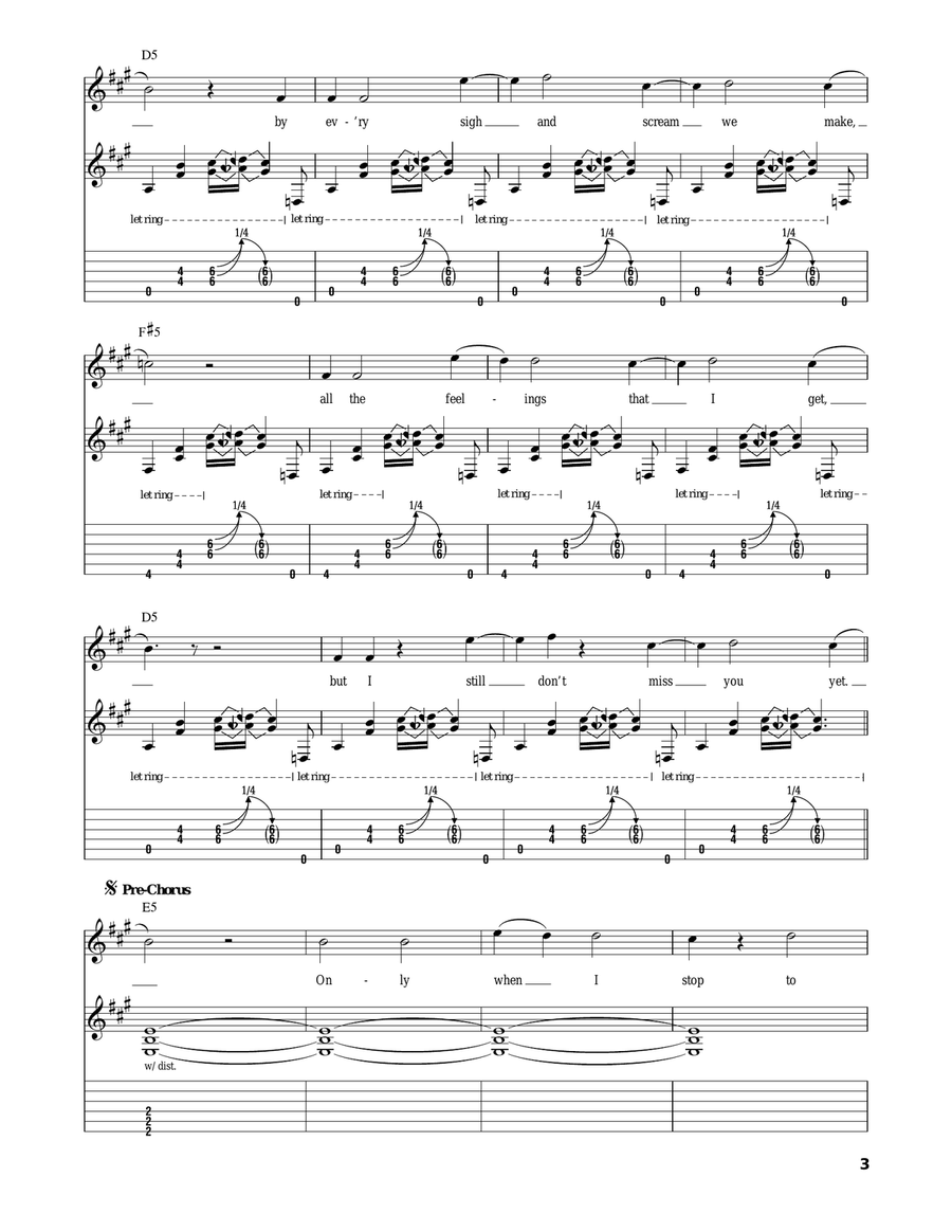 I Hate Everything About You Guitar Tablature scores gallery preview page 3