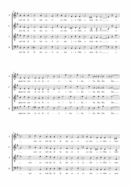 LU ME SCECCO (U SCICCAREDDU) - For SATB Choir image number null