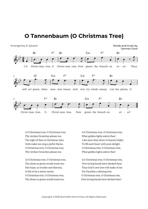 O Tannenbaum (O Christmas Tree) - Key of B-Flat Major