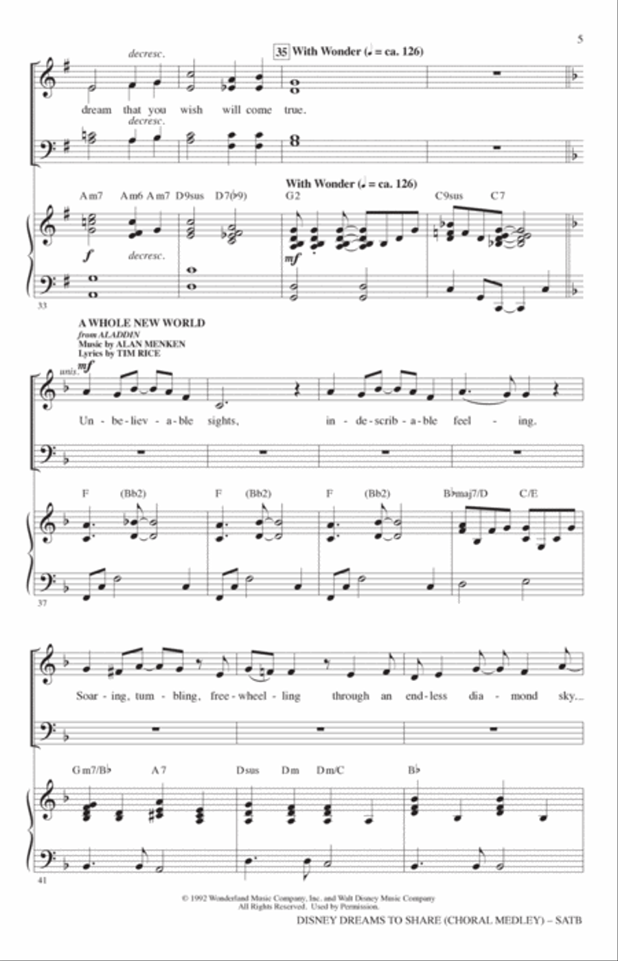 Disney Dreams To Share (Choral Medley)