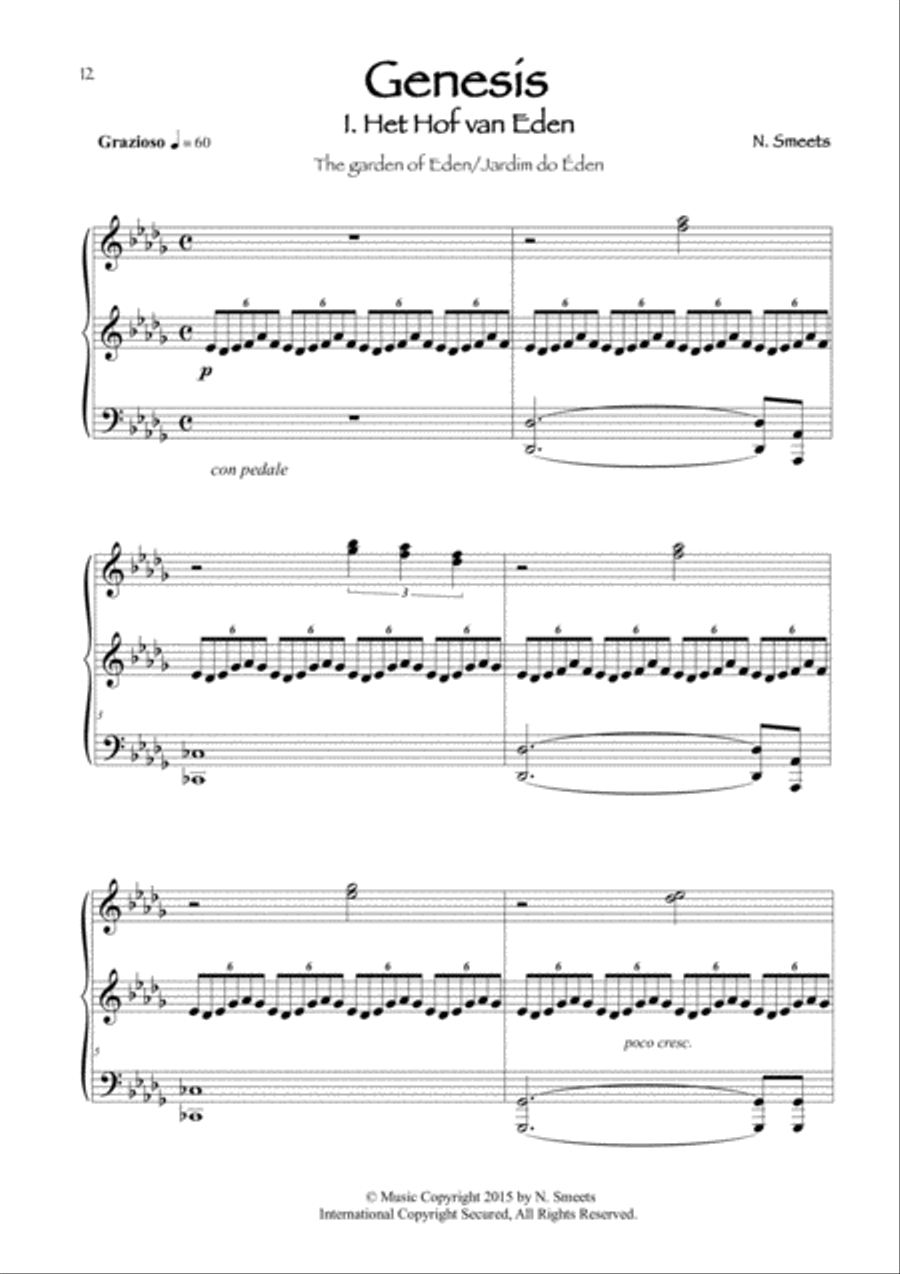 Genesis: I. The Garden of Eden Piano Solo scores gallery preview page 1