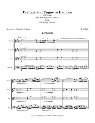 Prelude and Fugue in E minor BWV 855 for String Quartet
