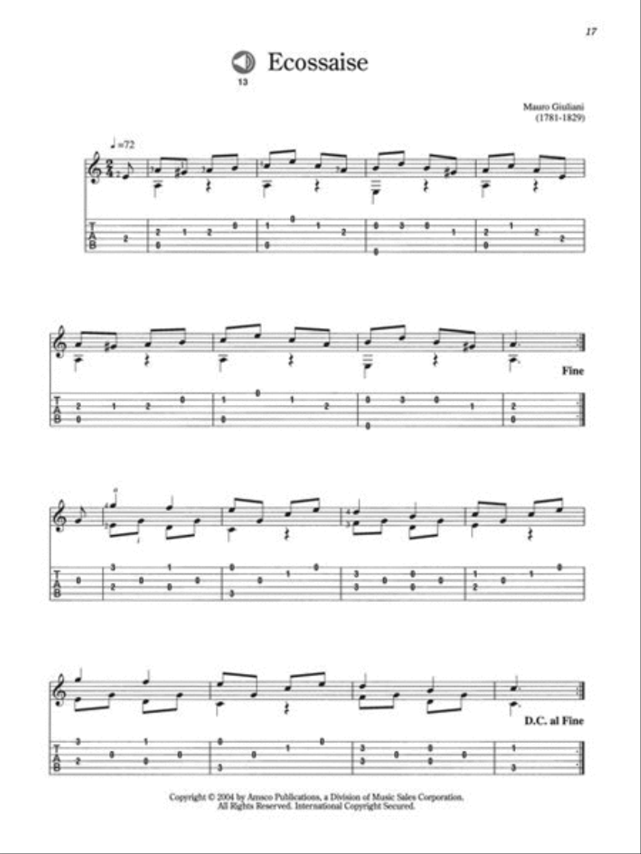 Easy classical guitar sale