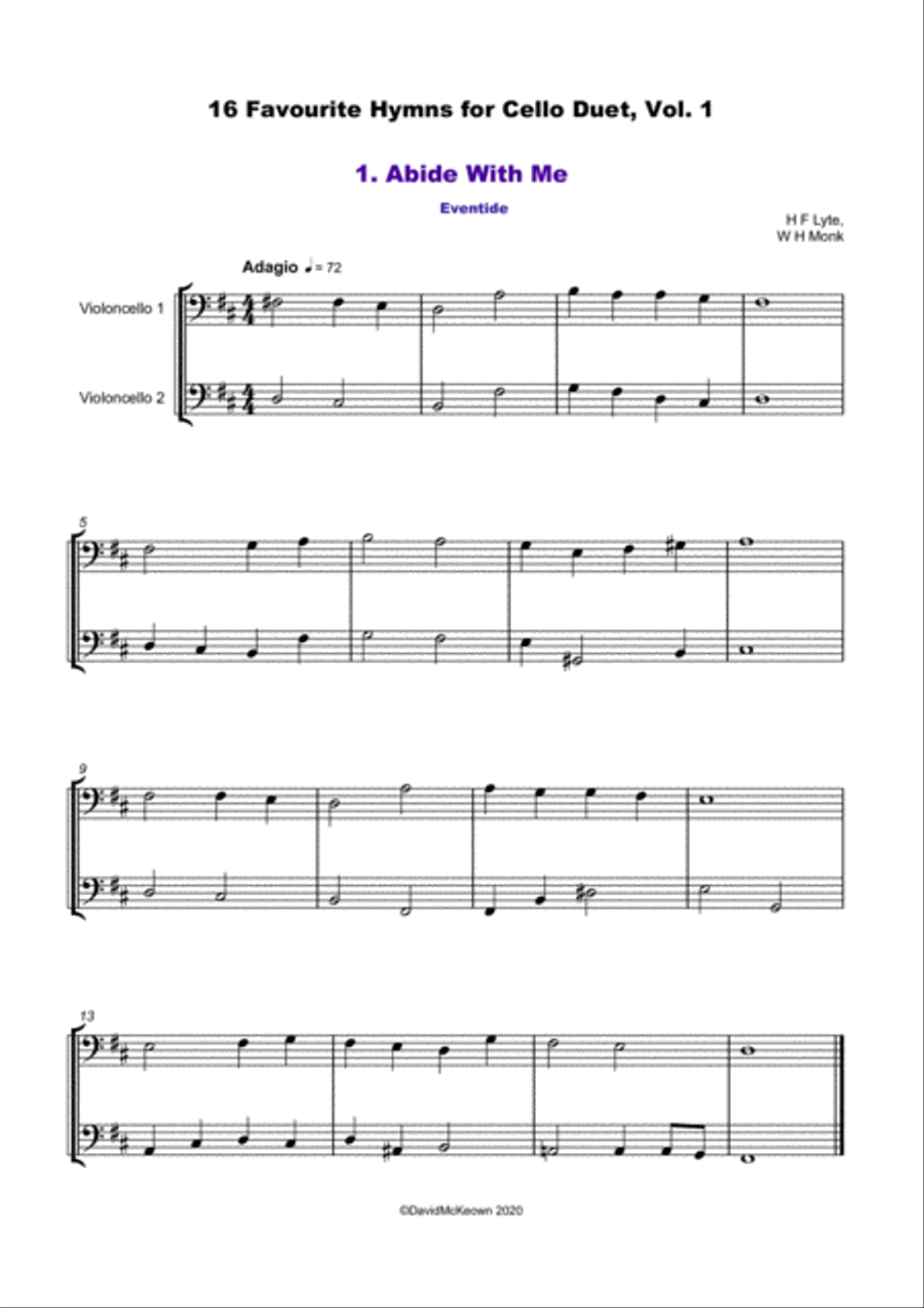16 Favourite Hymns Vol.1 for Cello Duet String Duet scores gallery preview page 2