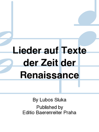 Book cover for Lieder auf Texte der Zeit der Renaissance