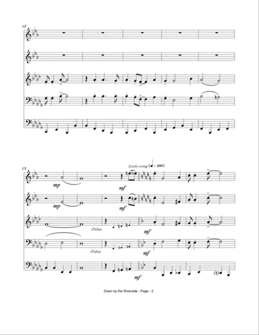 Down By The Riverside Brass Ensemble scores gallery preview page 3