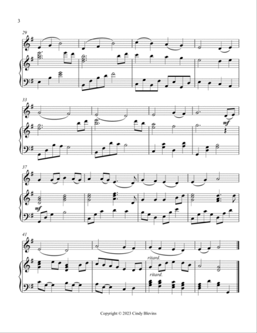 Loch Lomond, Piano and Tin Whistle (D) Piano scores gallery preview page 4