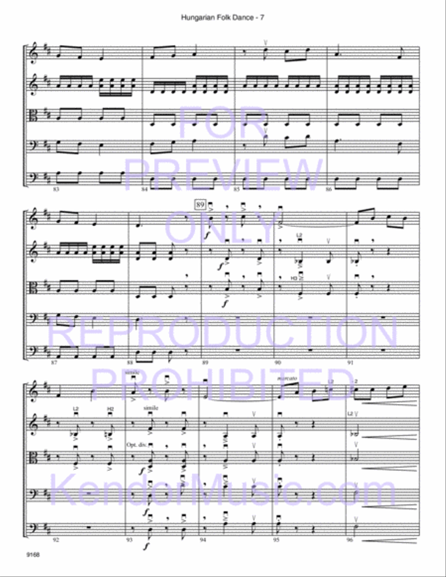 Hungarian Folk Dance Hungarian Folk Dance String Orchestra scores gallery preview page 8