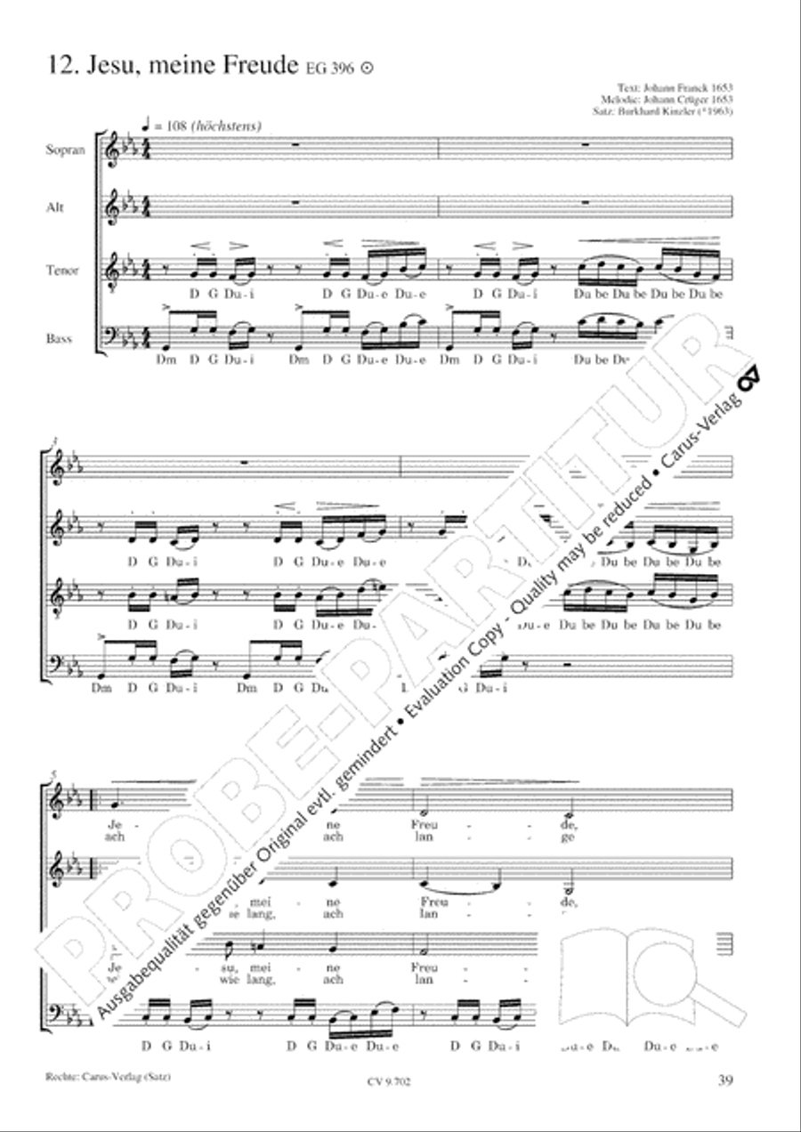 Jazz-Chorbuch: Jesu meine Freude