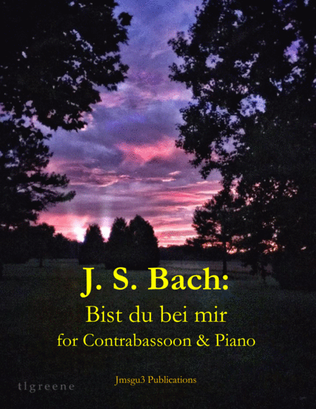 Bach: Bist du bei mir BWV 508 for Contrabassoon & Piano