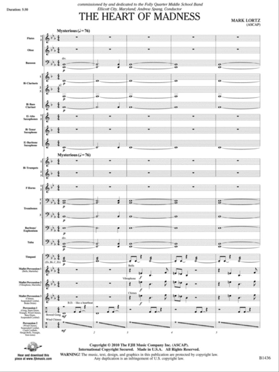 The Heart of Madness: Score Concert Band scores gallery preview page 3