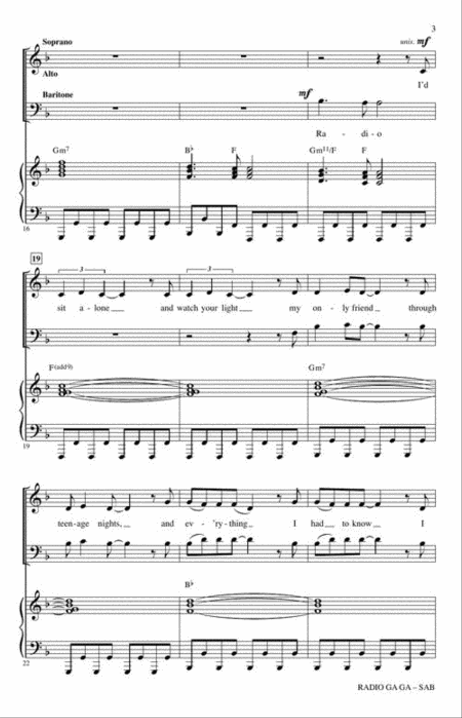 Radio Ga Ga 3-Part scores gallery preview page 4