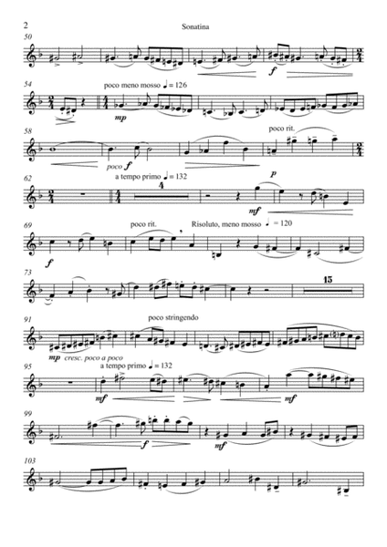 Sonatina for Saxophone Quartet (Baritone Saxophone Part)