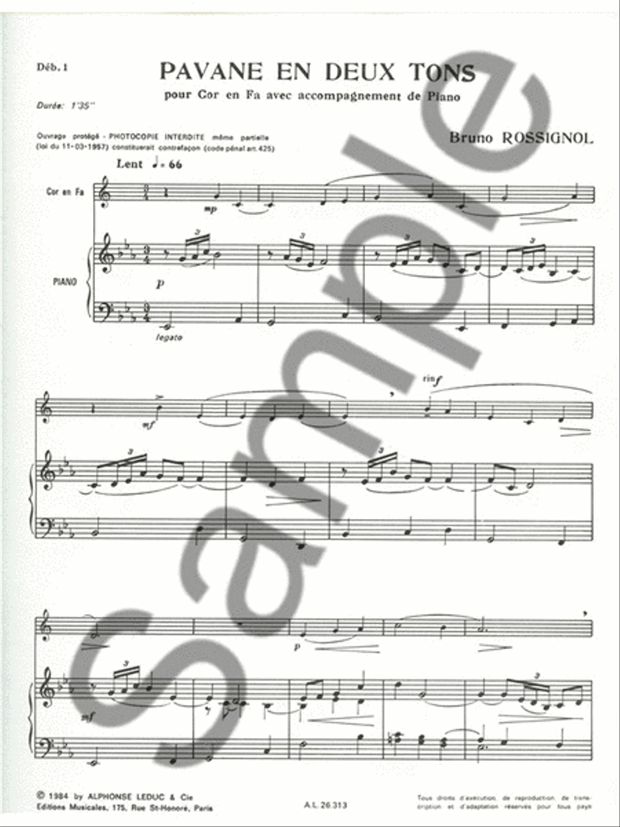Pavane En Deux Tons Fhn/pno Horn scores gallery preview page 2
