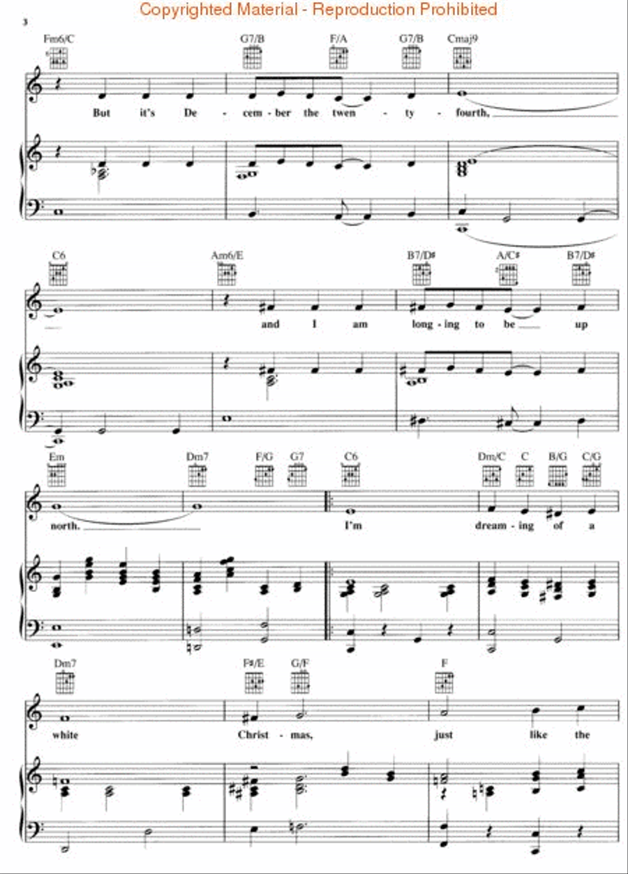 White Christmas White Christmas Piano, Vocal, Guitar scores gallery preview page 3