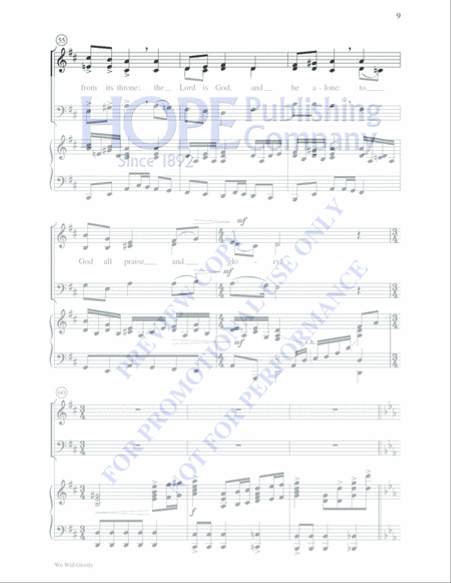 We Will Glorify 4-Part scores gallery preview page 9