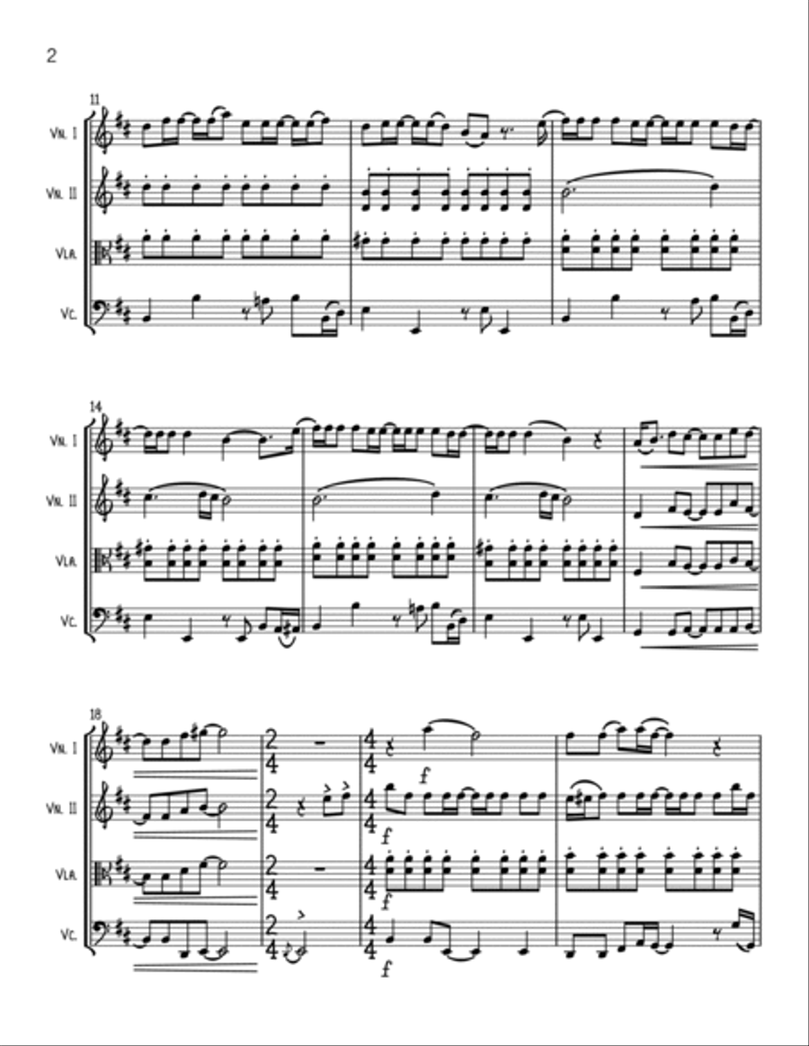 Dance The Night String Quartet scores gallery preview page 2