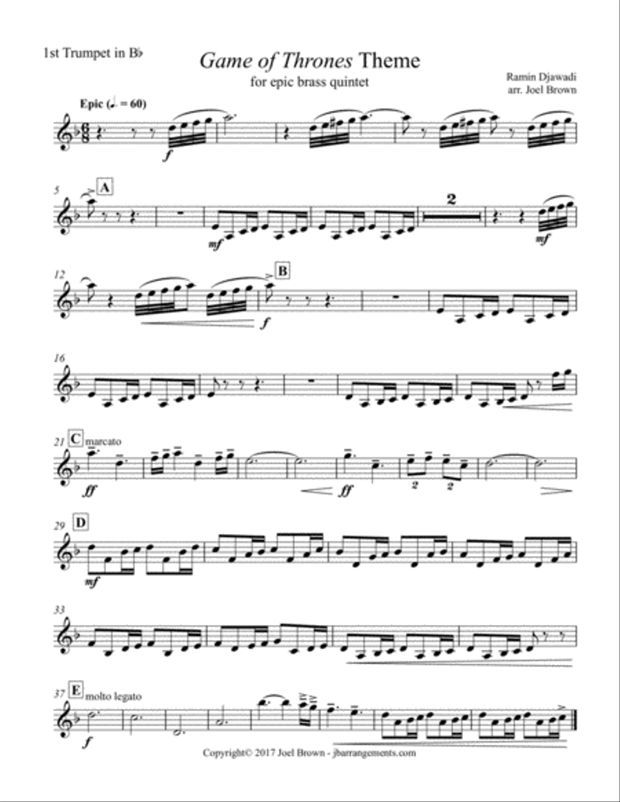 Game Of Thrones Brass Ensemble scores gallery preview page 4