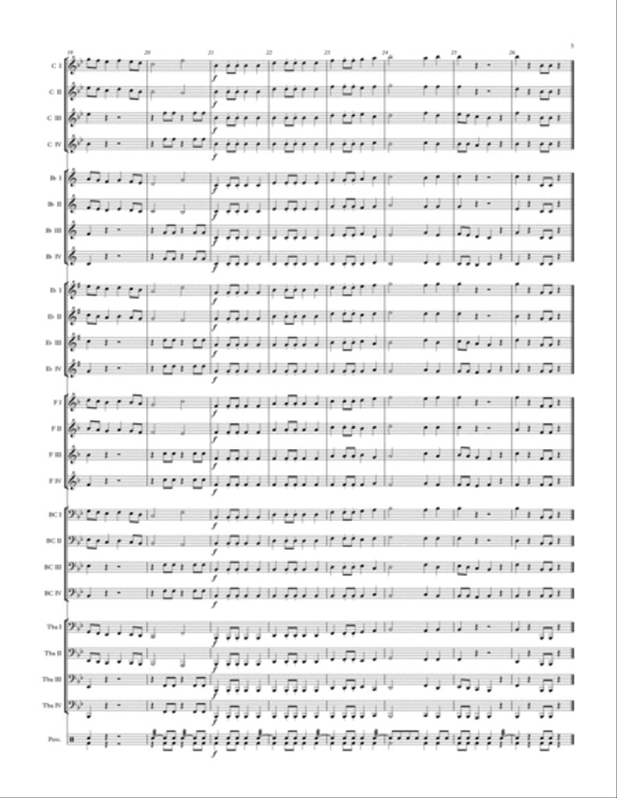 Four Quartets for any Four Band Instruments ALL TRANSPOSITIONS Large Ensemble scores gallery preview page 3