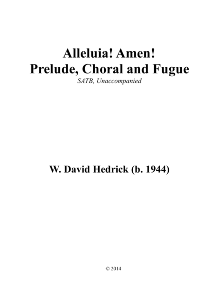 Alleluia! Amen (SATB - Prelude, Chorale & Fugue) 4-Part scores gallery preview page 1
