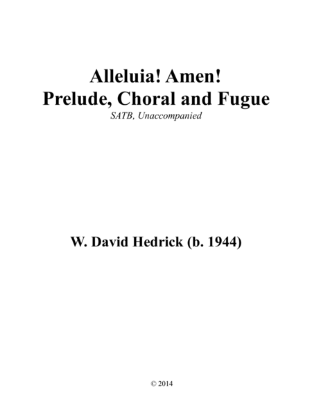 Alleluia! Amen (SATB - Prelude, Chorale & Fugue) image number null