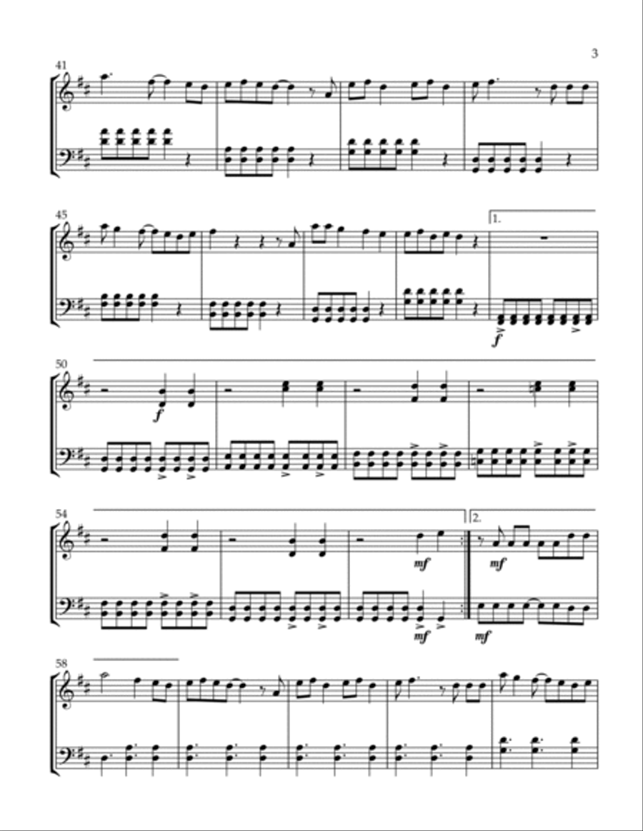 Sugar, We're Goin' Down String Duet scores gallery preview page 3