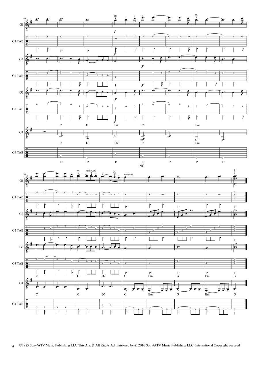 Hallelujah Guitar Ensemble scores gallery preview page 4
