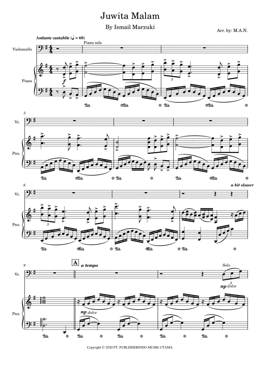 Juwita Malam Piano scores gallery preview page 1