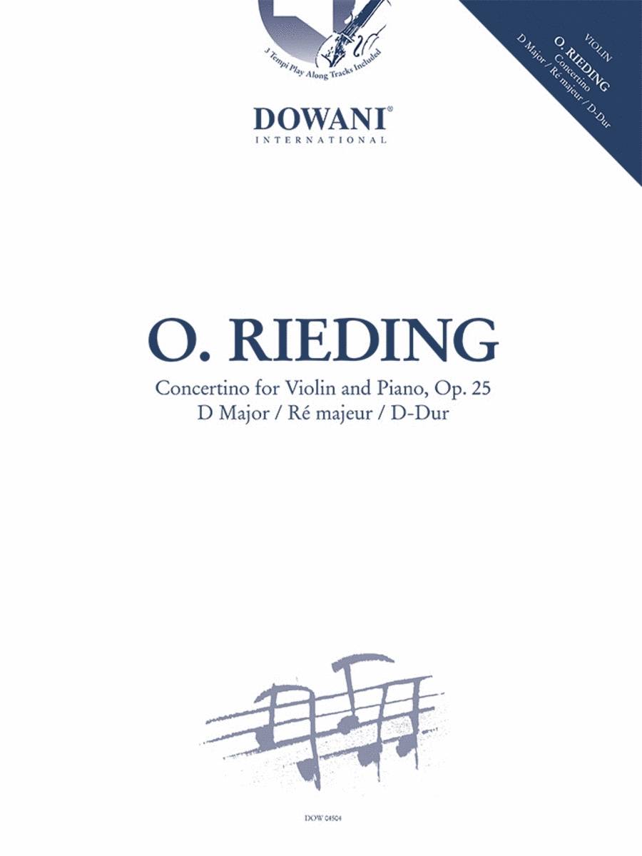 O. Rieding: Concertino for Violin and Piano in D Major, Op. 25 Violin Solo scores gallery preview page 1
