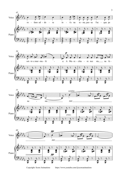 "Marechiare" Lower key (B-flat minor)