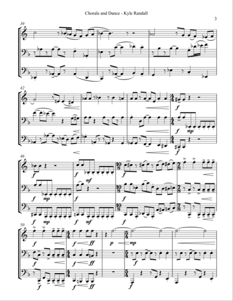 Chorale and Dance for low brass trio Brass Trio scores gallery preview page 5