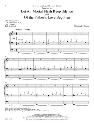 Toccata on Let All Mortal Flesh keep Silence and Of the Father's Love Begotten (Downloadable)