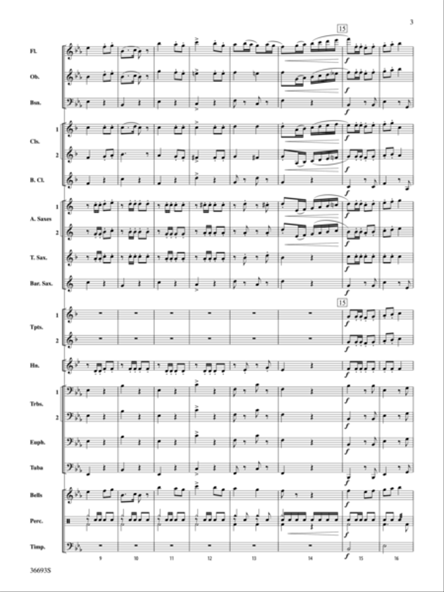 Marche Militaire Concert Band scores gallery preview page 3