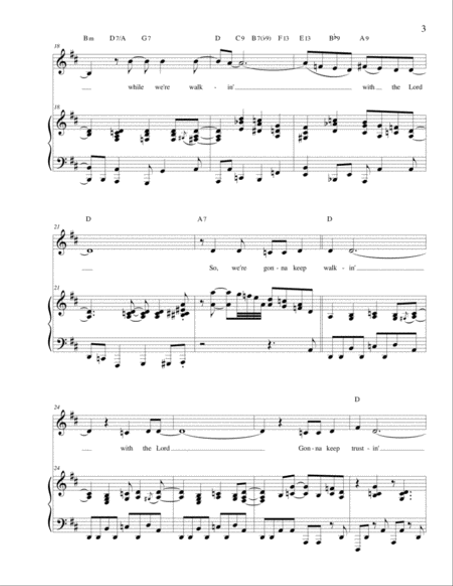 Walkin' With The Lord Walkin' With The Lord Piano, Vocal, Guitar scores gallery preview page 3