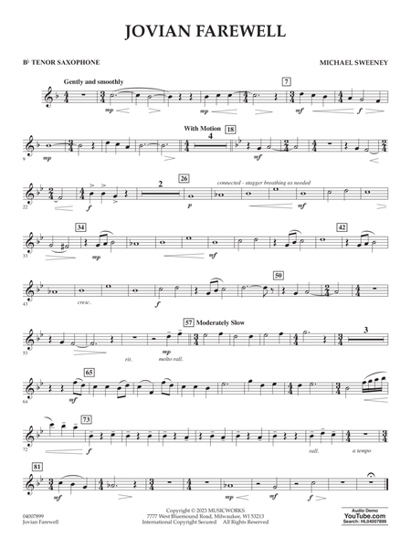 Jovian Farewell - Bb Tenor Saxophone