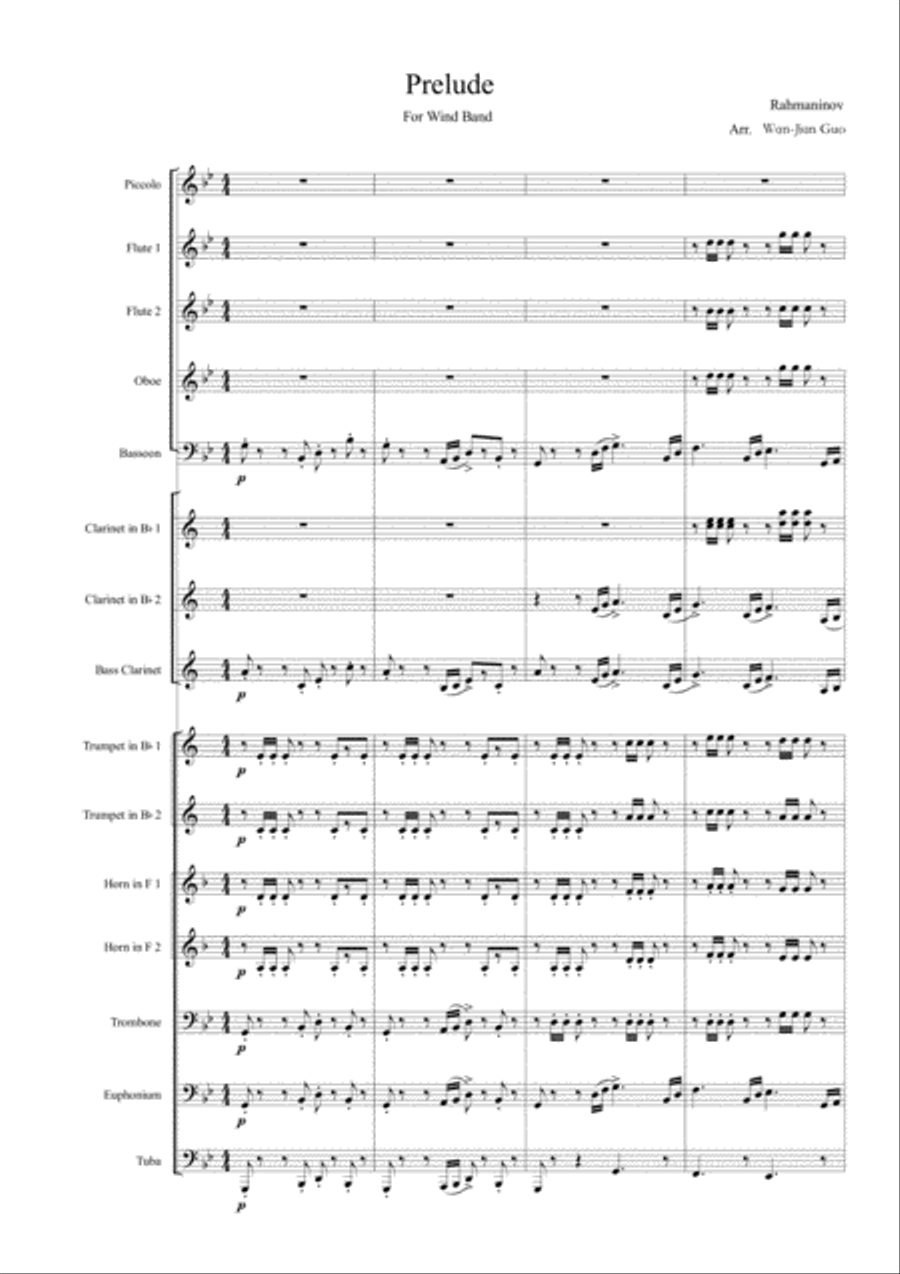 Rachmaninov: Prelude In G Minor, Op.23, No.5 Concert Band scores gallery preview page 2