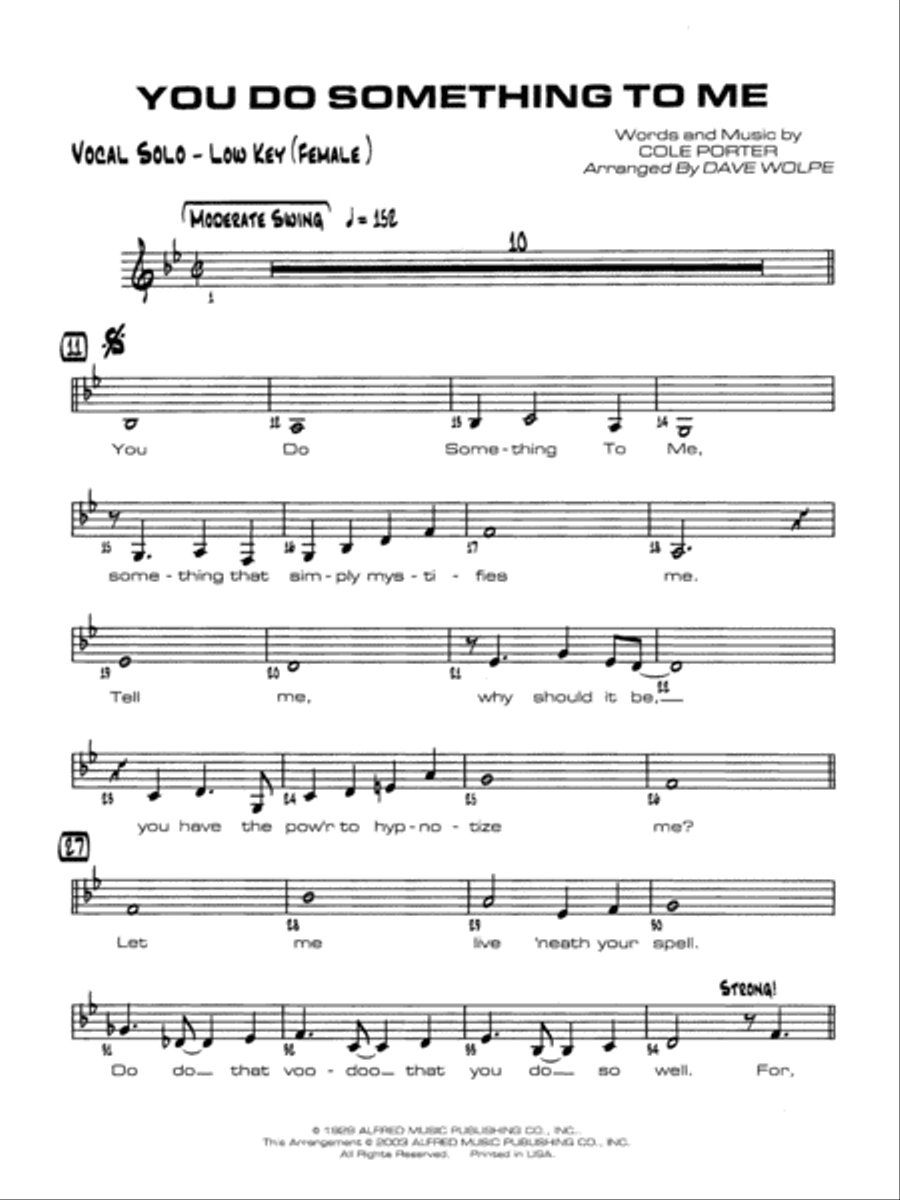 You Do Something to Me: Vocal Solo Jazz Ensemble scores gallery preview page 1