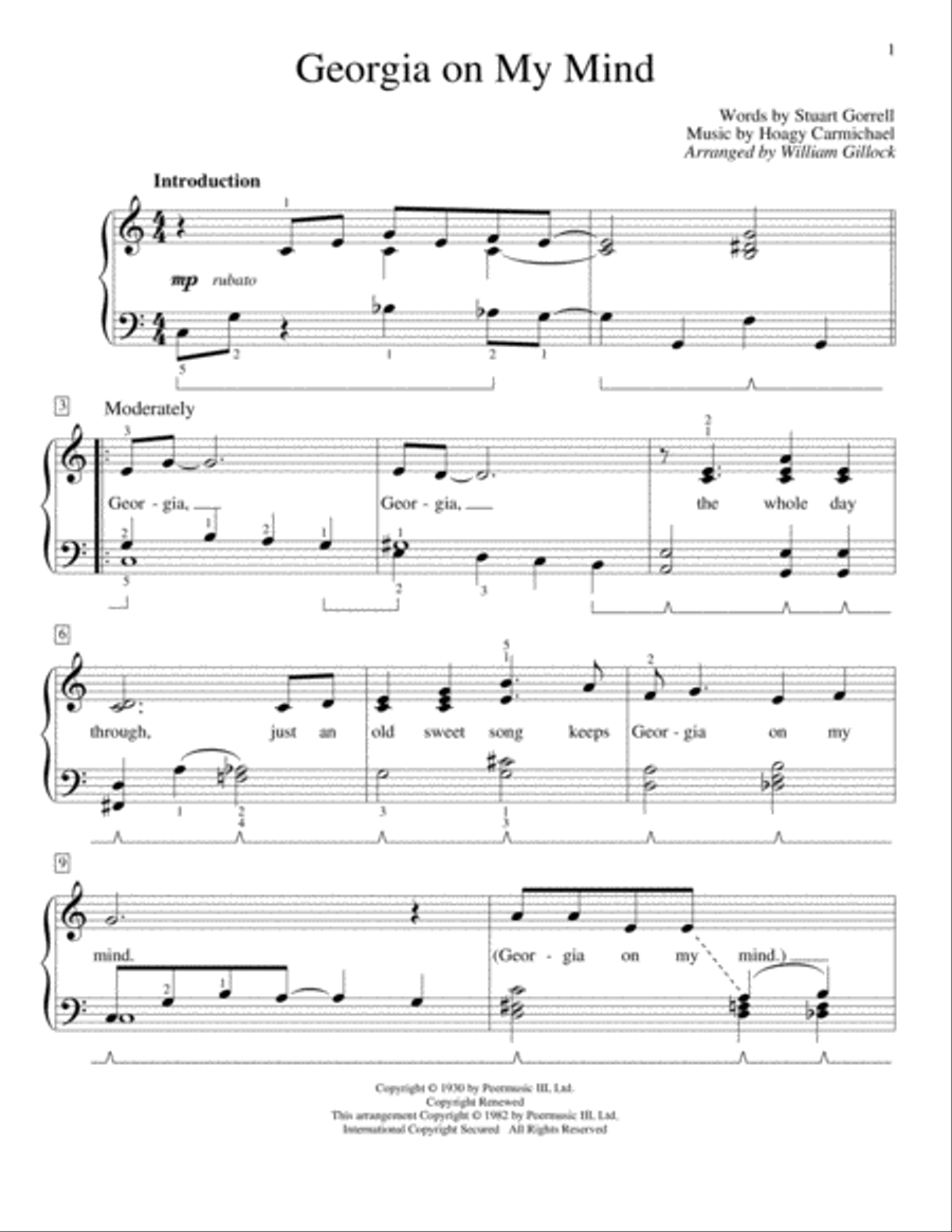Georgia On My Mind Georgia On My Mind Piano Method scores gallery preview page 1
