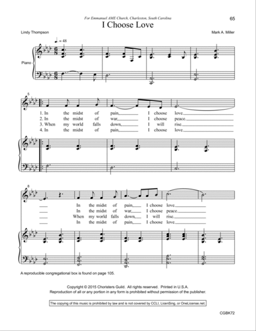 Roll Down, Justice!: Sacred Songs and Social Justice Unison Choir scores gallery preview page 13